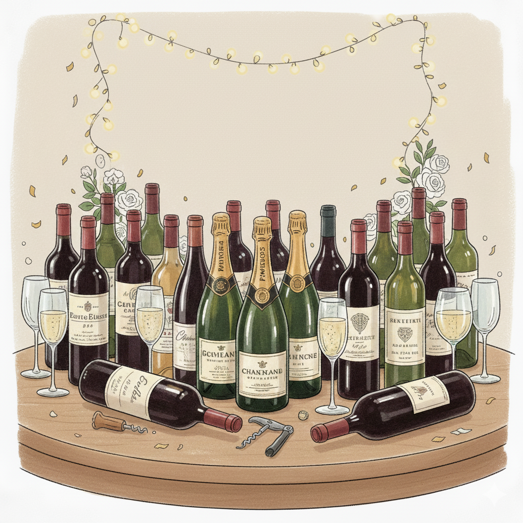 Combien de bouteilles de vin et champagne pour un mariage ?